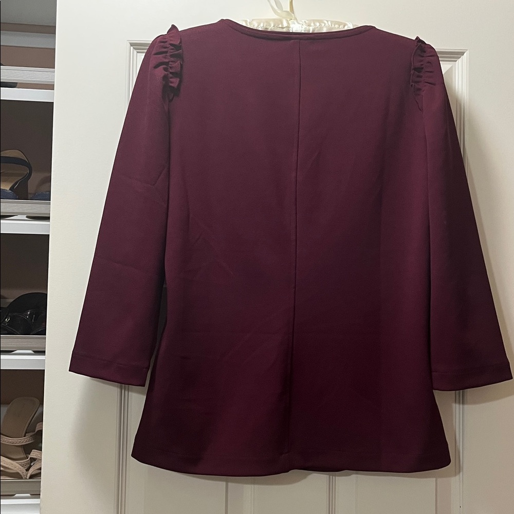 Ann Taylor Ruffle Sleeve Top - Picture 3 of 7